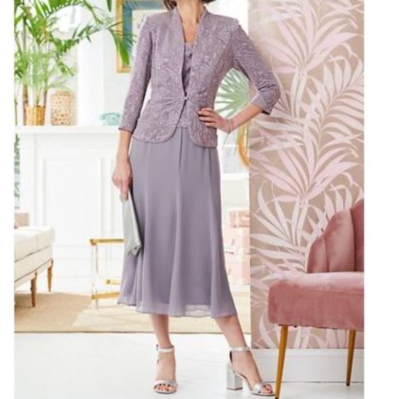 Alex Evenings Soft Spring Special Occasion Knit Jacket Dress 8P NWOT - Picture 1 of 8